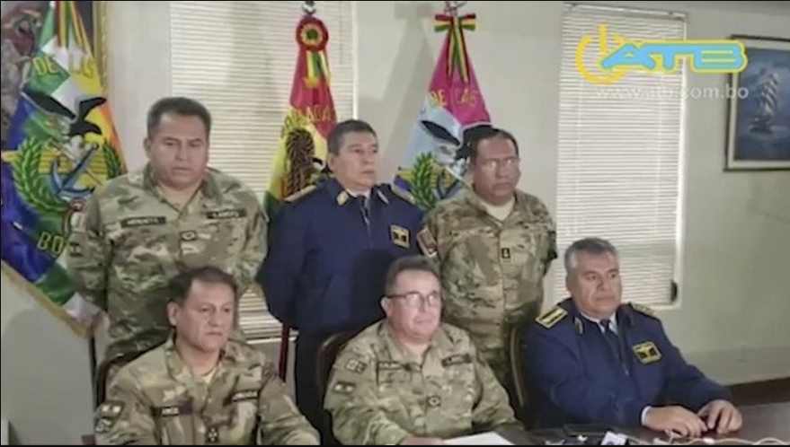 El Ejército de Bolivia anuncia que saldrá a las calles para recuperar el orden