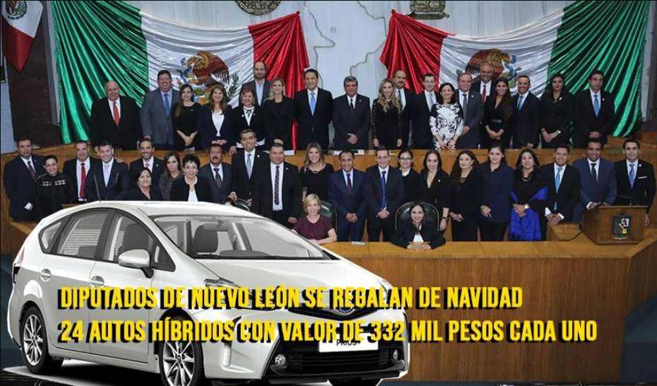 Diputados de Nuevo León se ‘regalan’ autos híbridos; gastan 10 millones de pesos