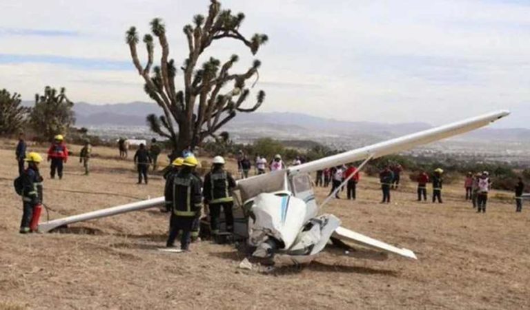 Avioneta cae en predio de Hidalgo y deja 3 lesionados
