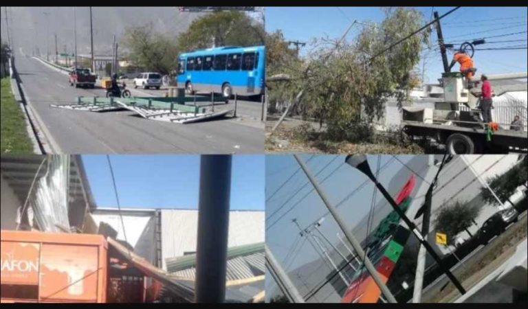 Fuertes vientos dejan daños y lesionados en Monterrey