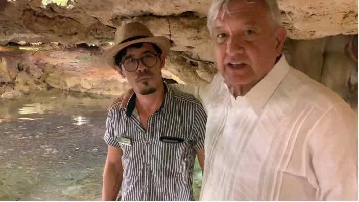 AMLO visita cenote de Chocholá, Yucatán; cómo México no hay dos (video)