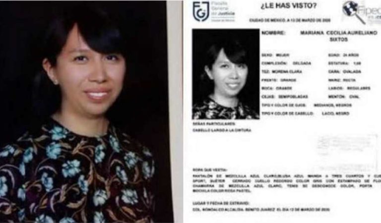Encuentran sin vida a Mariana Cecilia; joven reportada como desaparecida en CDMX