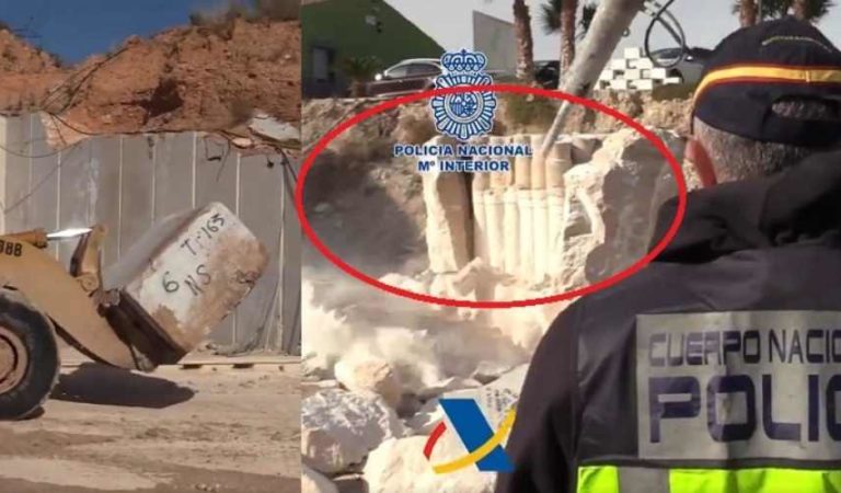 Policía española asegura 752 kilos de metanfetamina ocultos en mármol proveniente de México | VIDEO