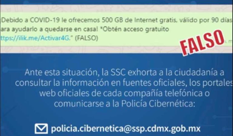 Alerta Policía Cibernética por falsa promoción de internet gratuito