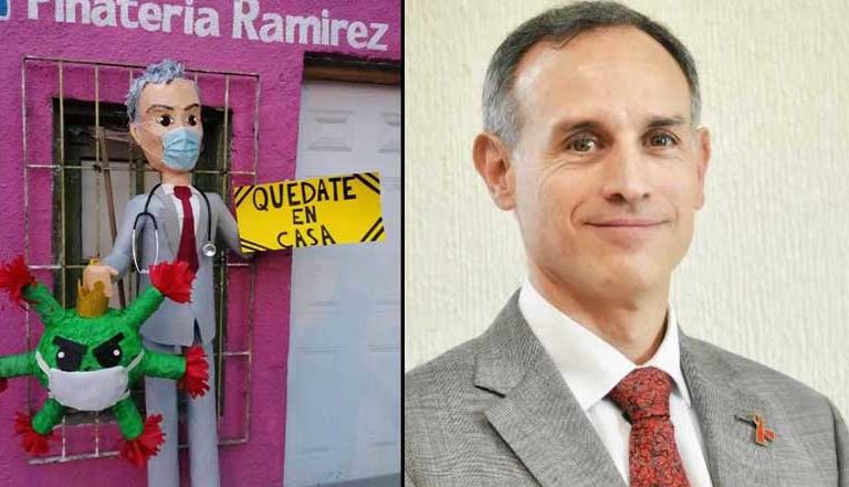 Lanzan piñata de Hugo López Gatell y se viraliza (fotos)