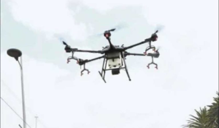 Inician sanitización con drones en Polanco para evitar la propagación del Covid-19