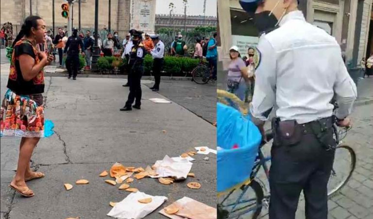 #LadyTacosDeCanasta, policías le quitan su bici a vendedora muxe en CDMX